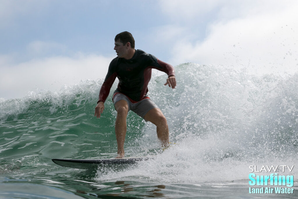 ben martin surfing beach break waves in san diego