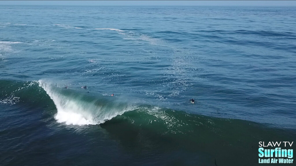 aerial photos of barreling waves in san diego