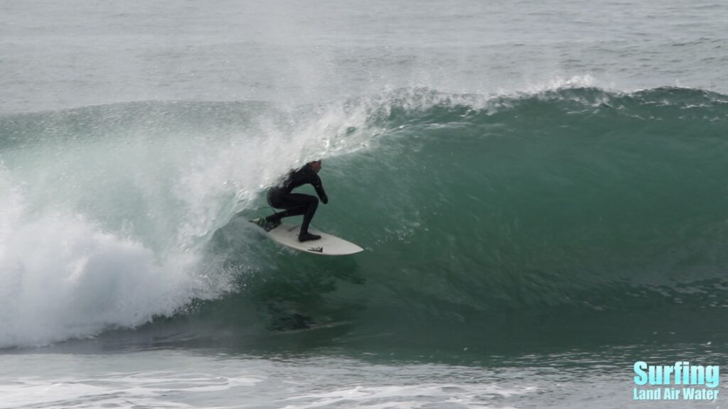 casey bisky brown surfing barreling waves in san diego