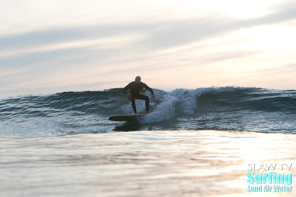 longboarding surfing session at grandview beach in leucadia san diego