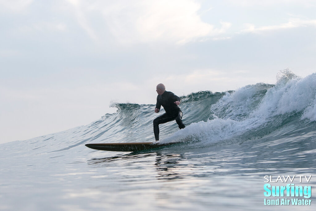 longboarding surfing session at grandview beach in leucadia san diego