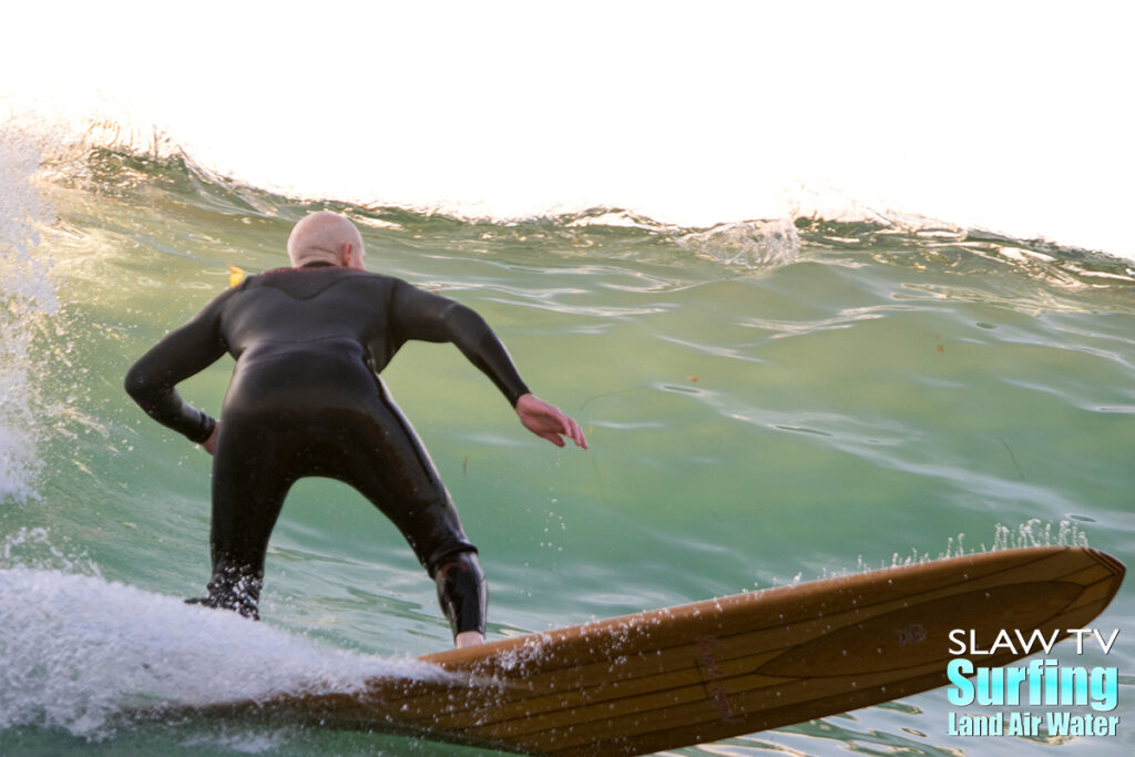 longboarding surfing session at grandview beach in leucadia san diego