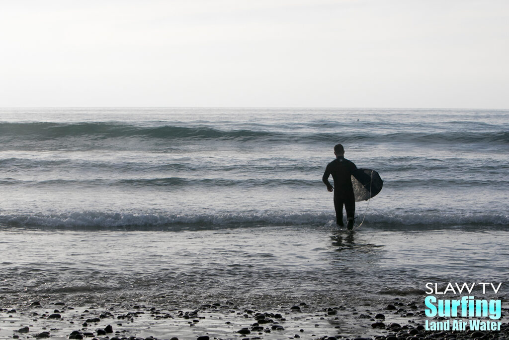 longboarding surfing session at grandview beach in leucadia san diego