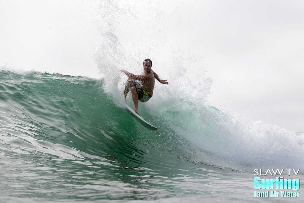 jordan gaudet surfing beach break waves in san diego