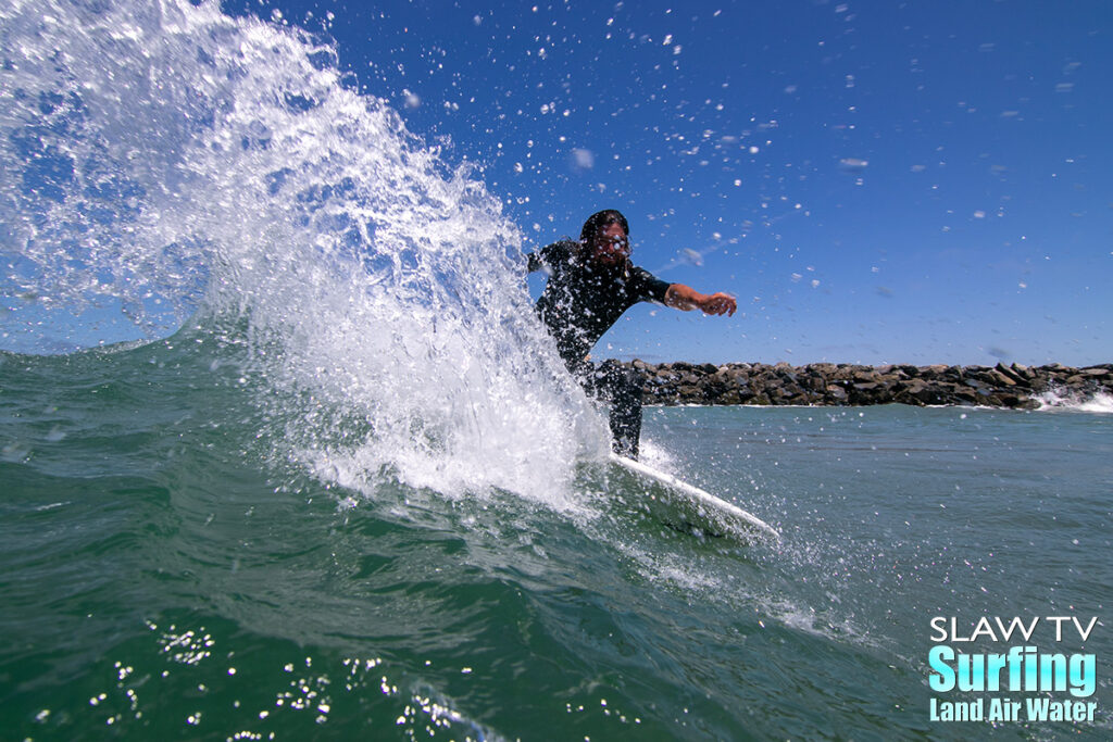 jordan schweller surfing beach break waves in san diego