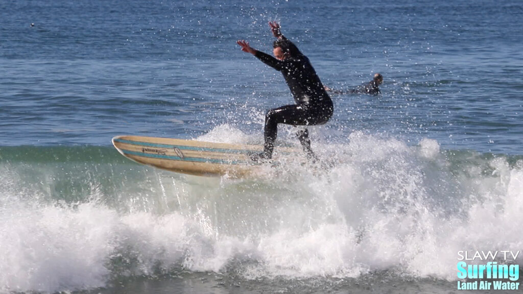 martin grunburg surfing longboards at tourmaline in pacific beach san diego