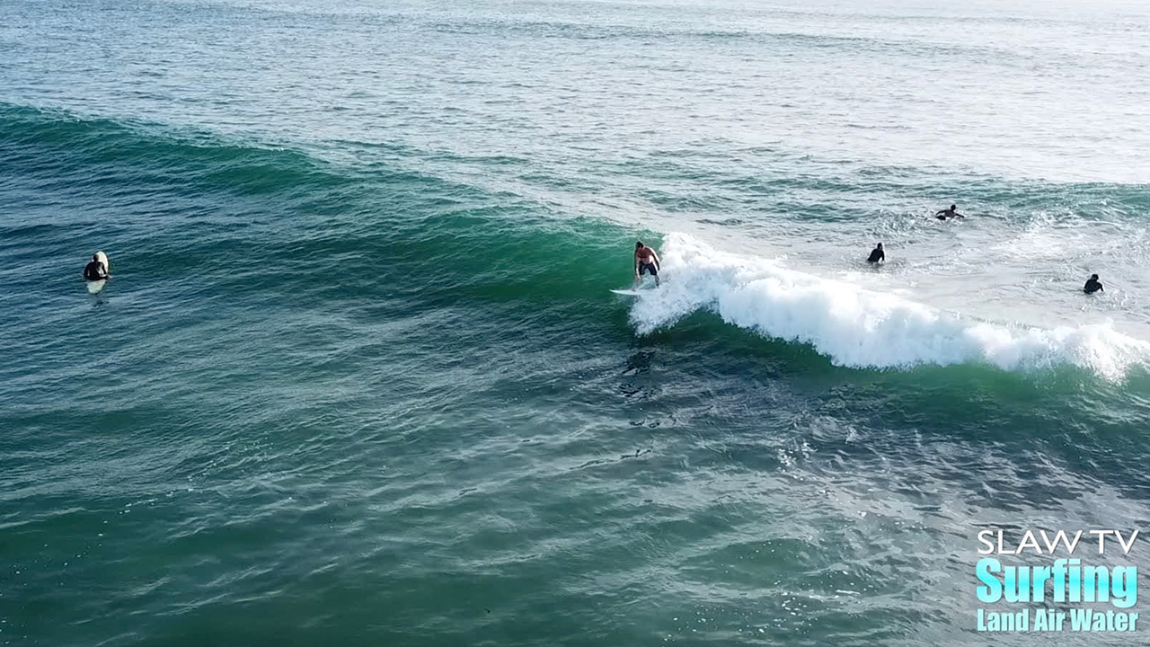 aerial drone photos of surfing in san diego