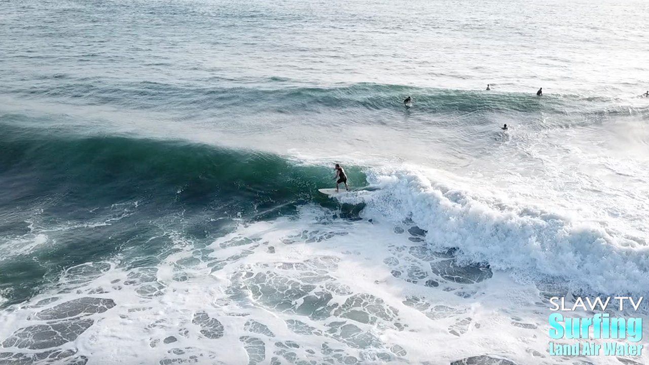 aerial drone photos of surfing in san diego