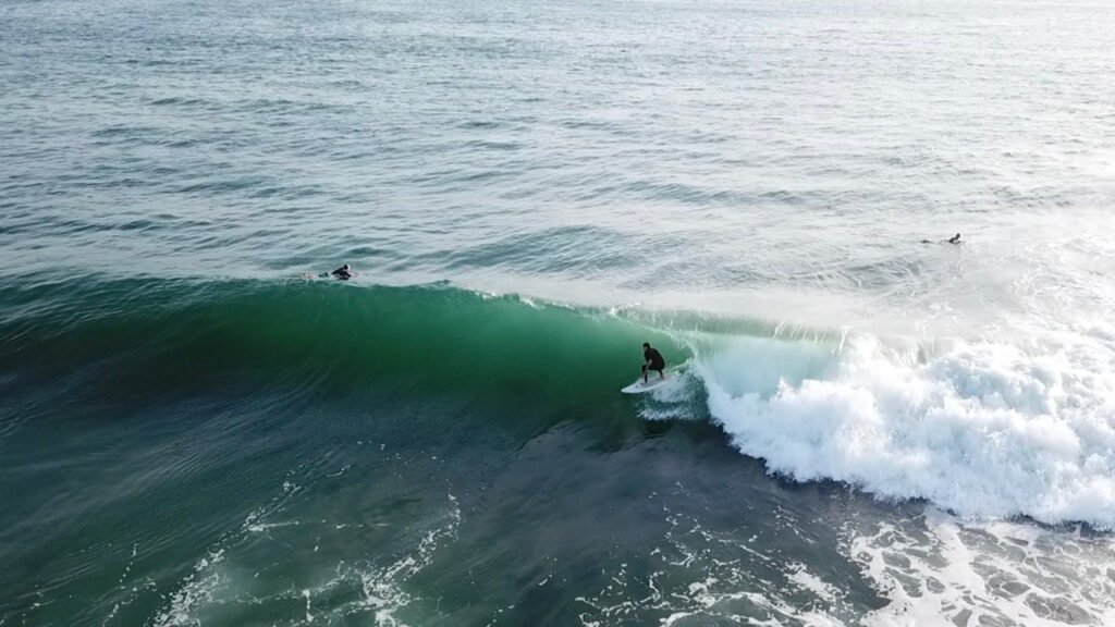 aerial drone photos of surfing in san diego