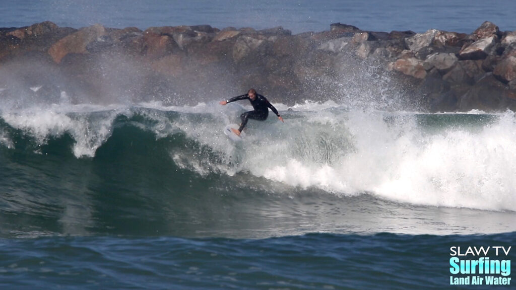 surfing big waves during el nino 2016 in san diego california