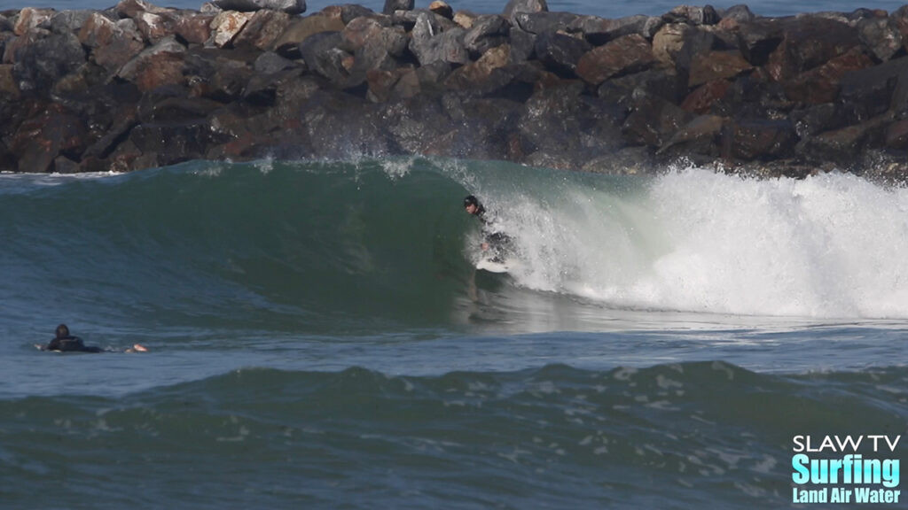 surfing big waves during el nino 2016 in san diego california