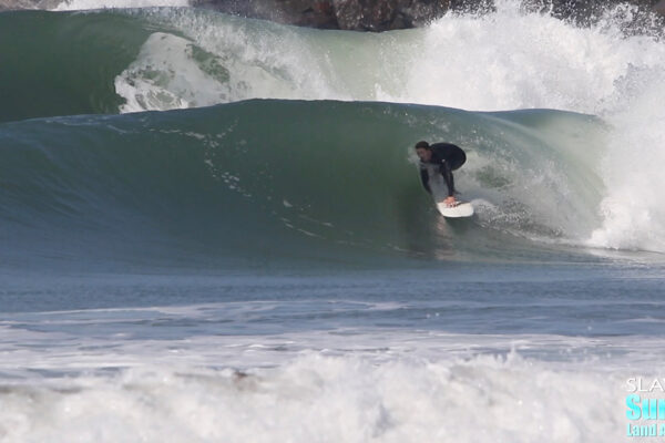 surfing big waves during el nino 2016 in san diego california