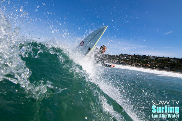 peter cuffaro surfing at la jolla shores in san diego