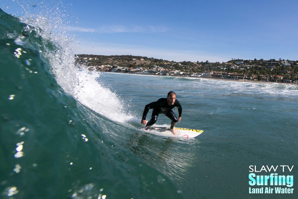 peter cuffaro surfing at la jolla shores in san diego