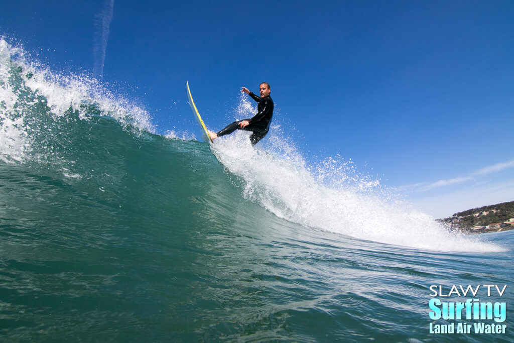 peter cuffaro surfing at la jolla shores in san diego