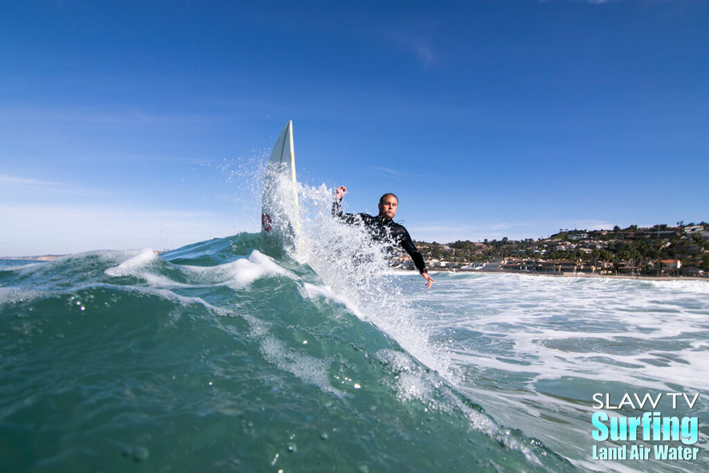 peter cuffaro surfing at la jolla shores in san diego