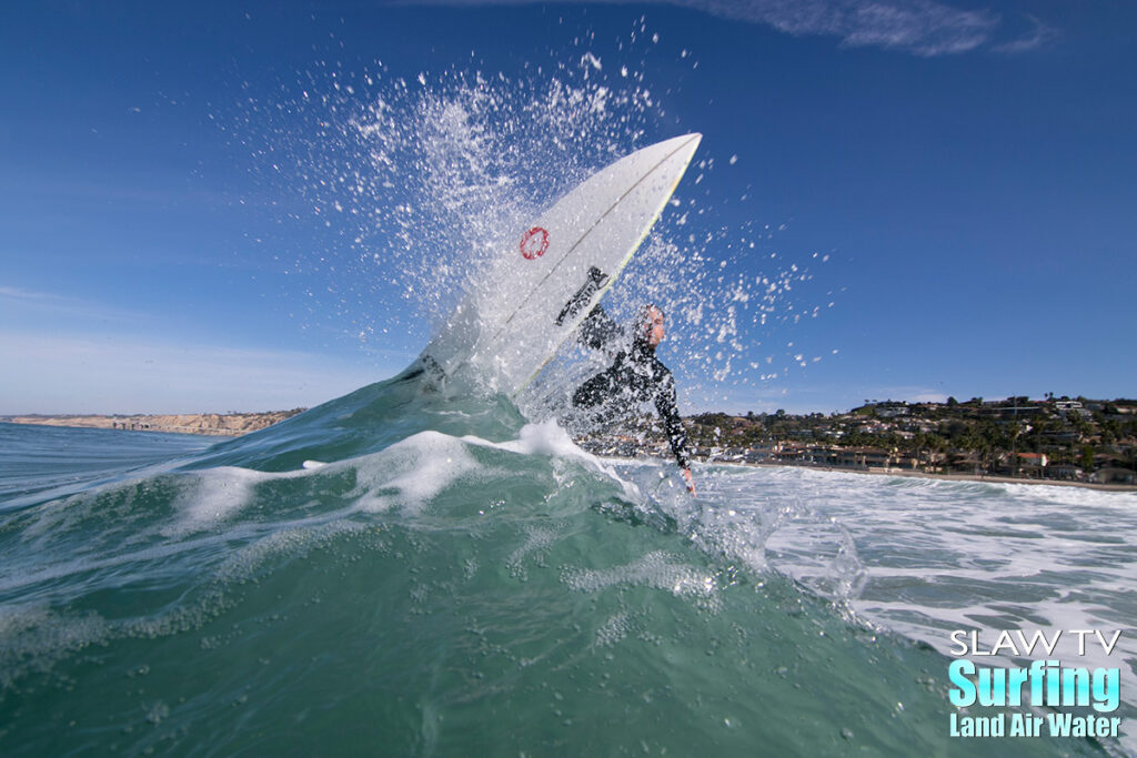 peter cuffaro surfing at la jolla shores in san diego