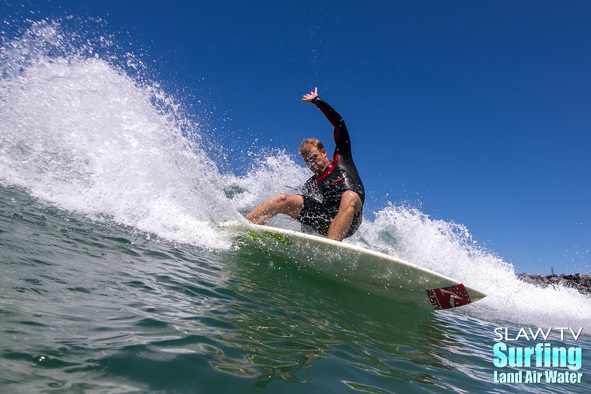 ralph west surfing beach break waves in san diego