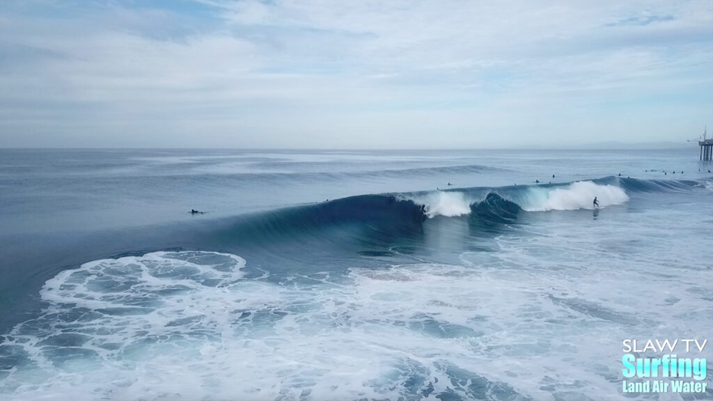 surfing great waves at scripps pier in la jolla san diego