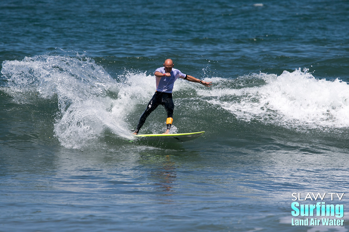 surfing the 2018 firefighter olympics surf contest in ocean beach san diego