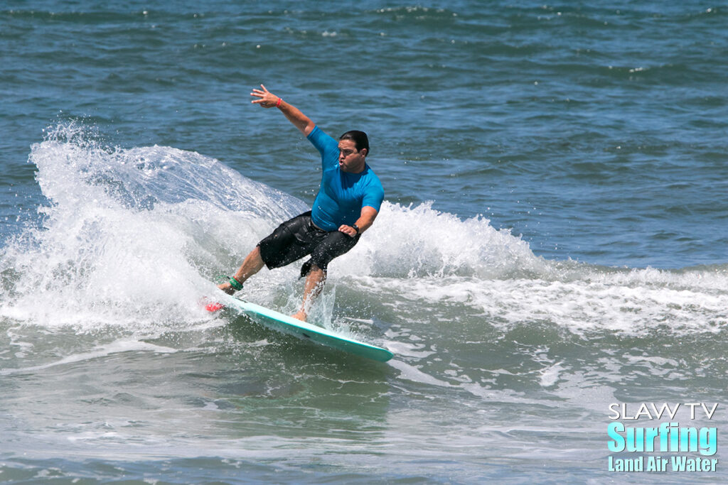 surfing the 2018 firefighter olympics surf contest in ocean beach san diego