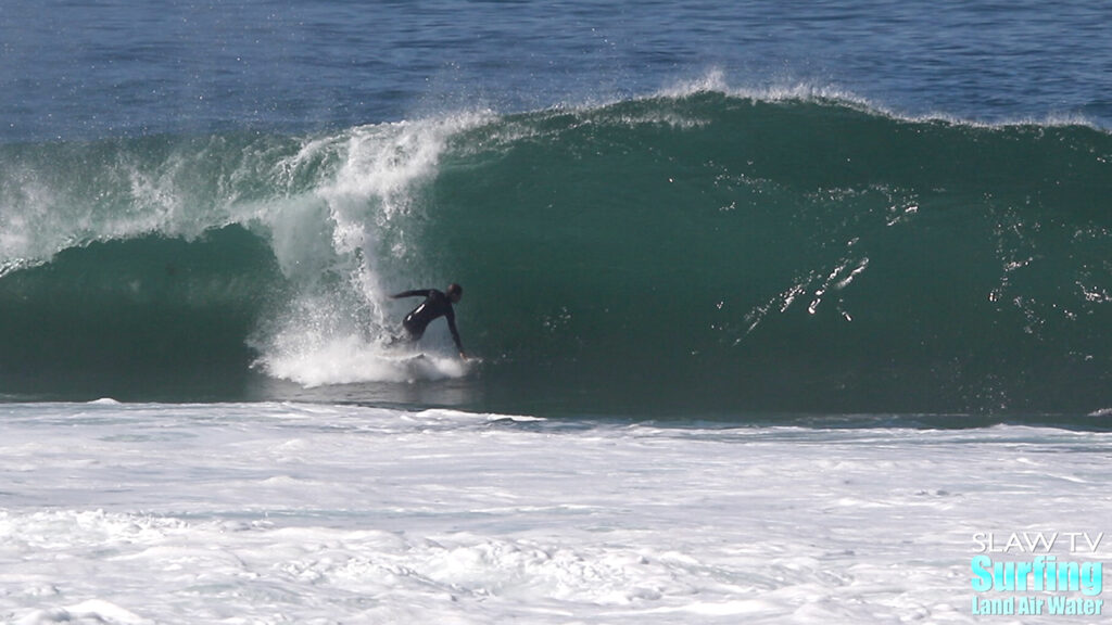 surfing wipeouts at barreling waves in la jolla san diego