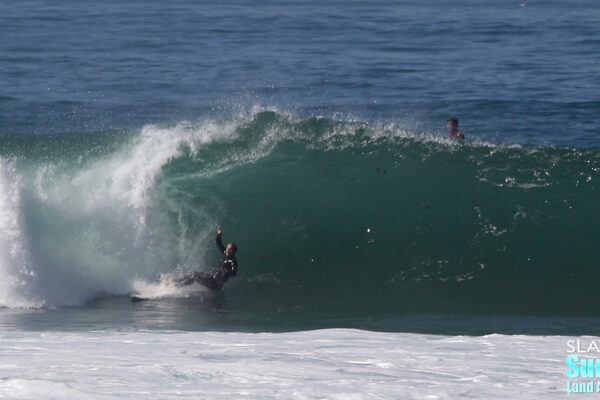 surfing wipeouts at barreling waves in la jolla san diego