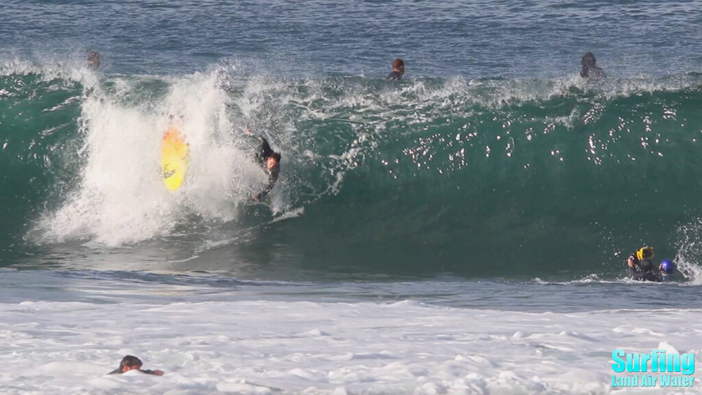 surfing wipeouts at the la jolla reefs in san diego