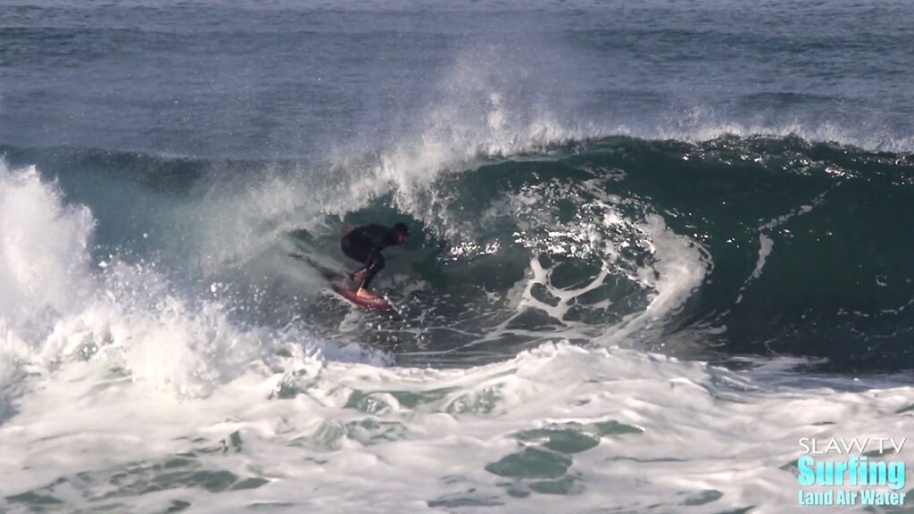 surfing barreling waves in la jolla san diego