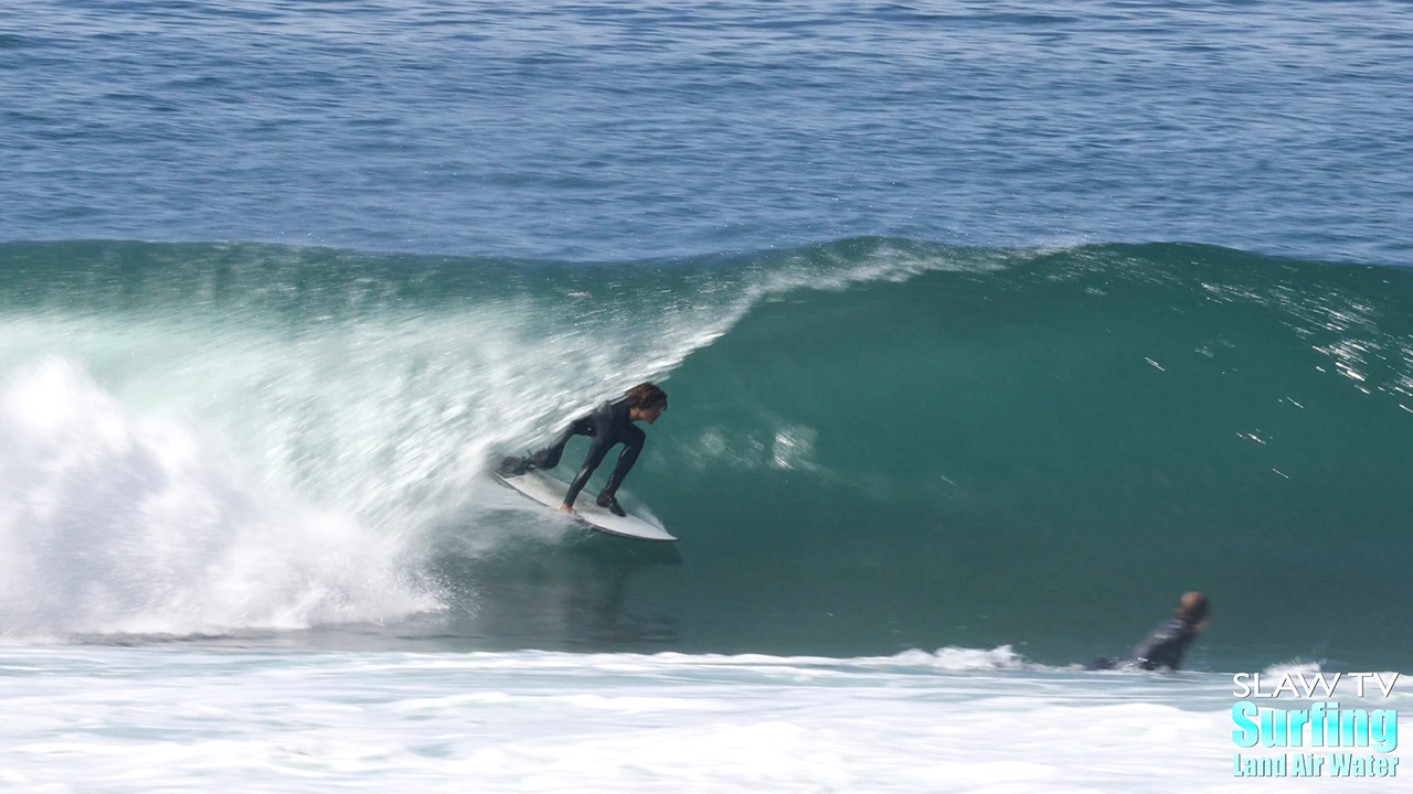 nico launais surfing hollow barrels in la jolla san diego