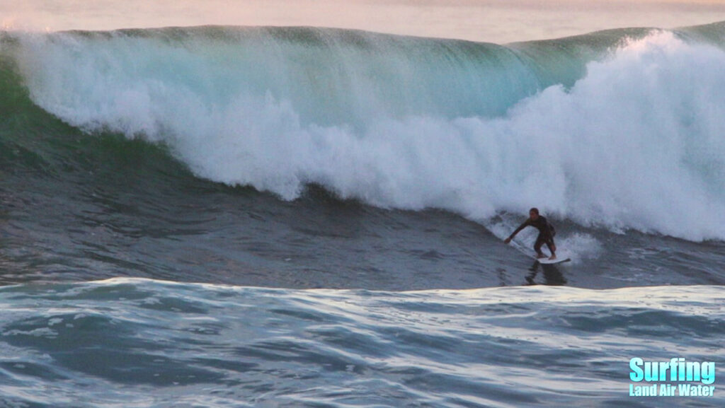 surfing big waves at la jolla reefs in san diego