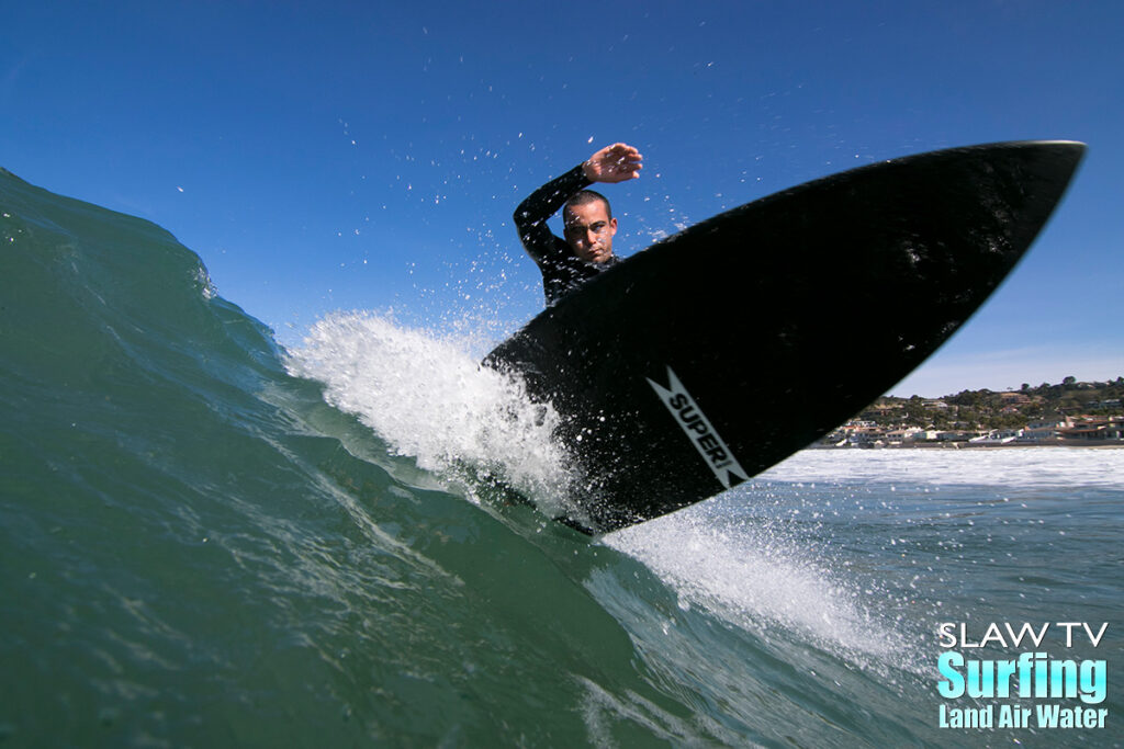 surfing at la jolla shores in san diego