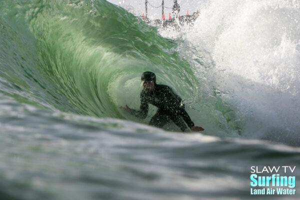 kale cadam surfing barreling waves in california