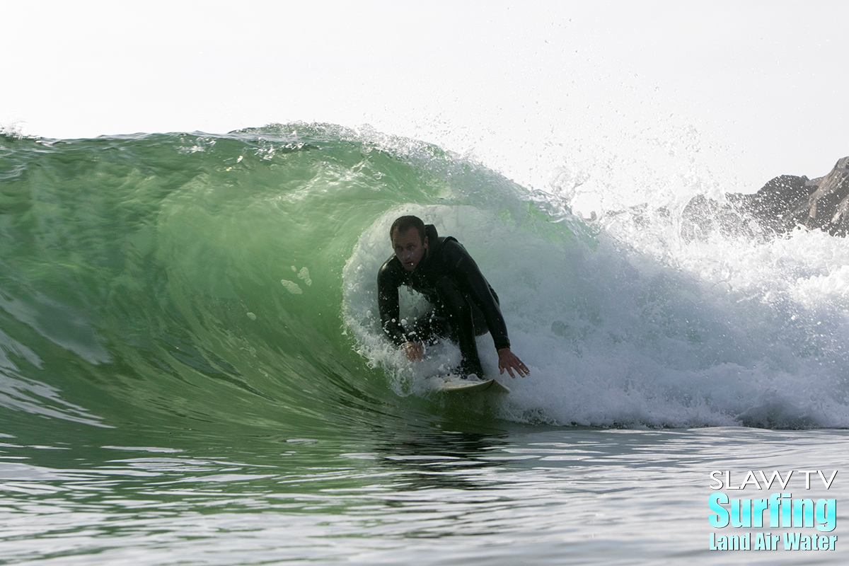 nick jiampa surfing barreling waves in california