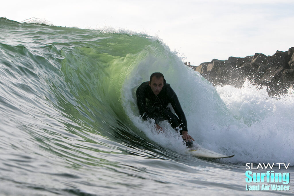 nick jiampa surfing barreling waves in california