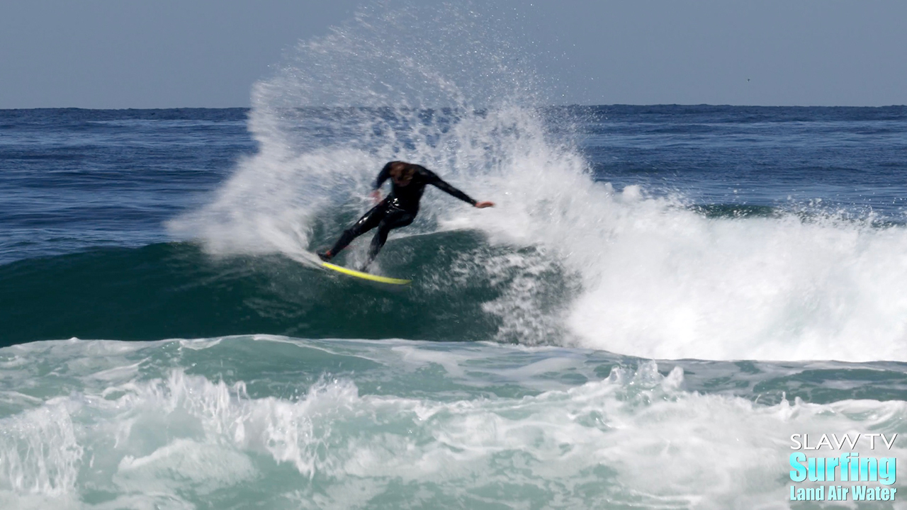 surfing scripps pier in the morning in la jolla california