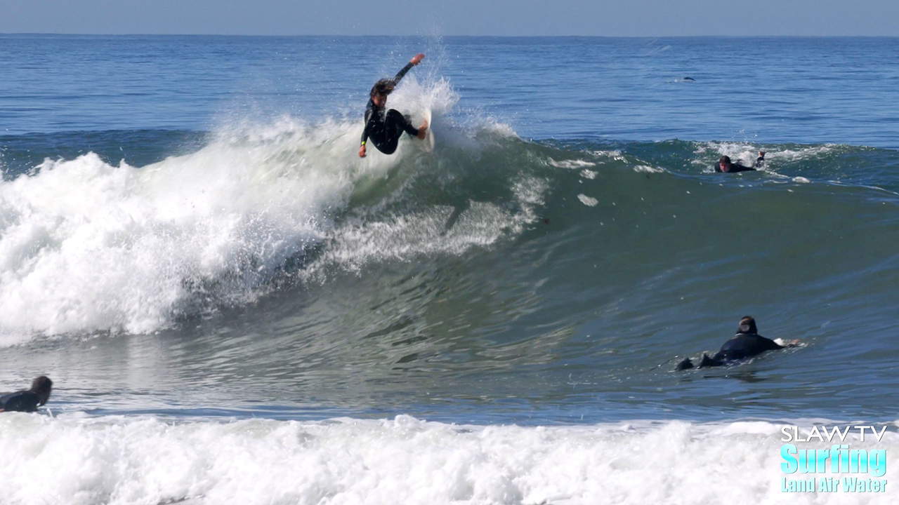 surfing great waves at seaside reef in encinitas san diego