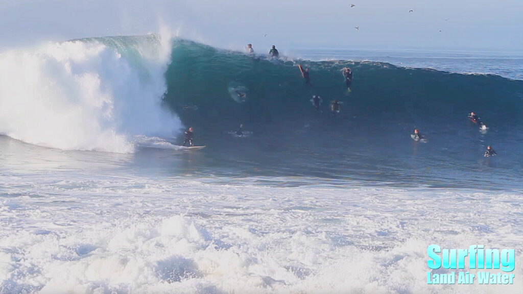 surfing massive wedge newport beach during hurricane marie biggest swell ever