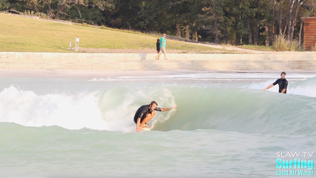 surfing at waco surf wave pool in texas