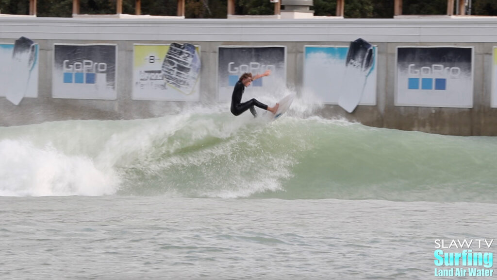 surfing at waco surf wave pool in texas