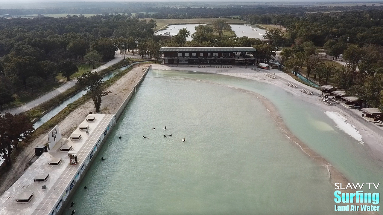 waco surf aerial photos of guests surfing the wave pool