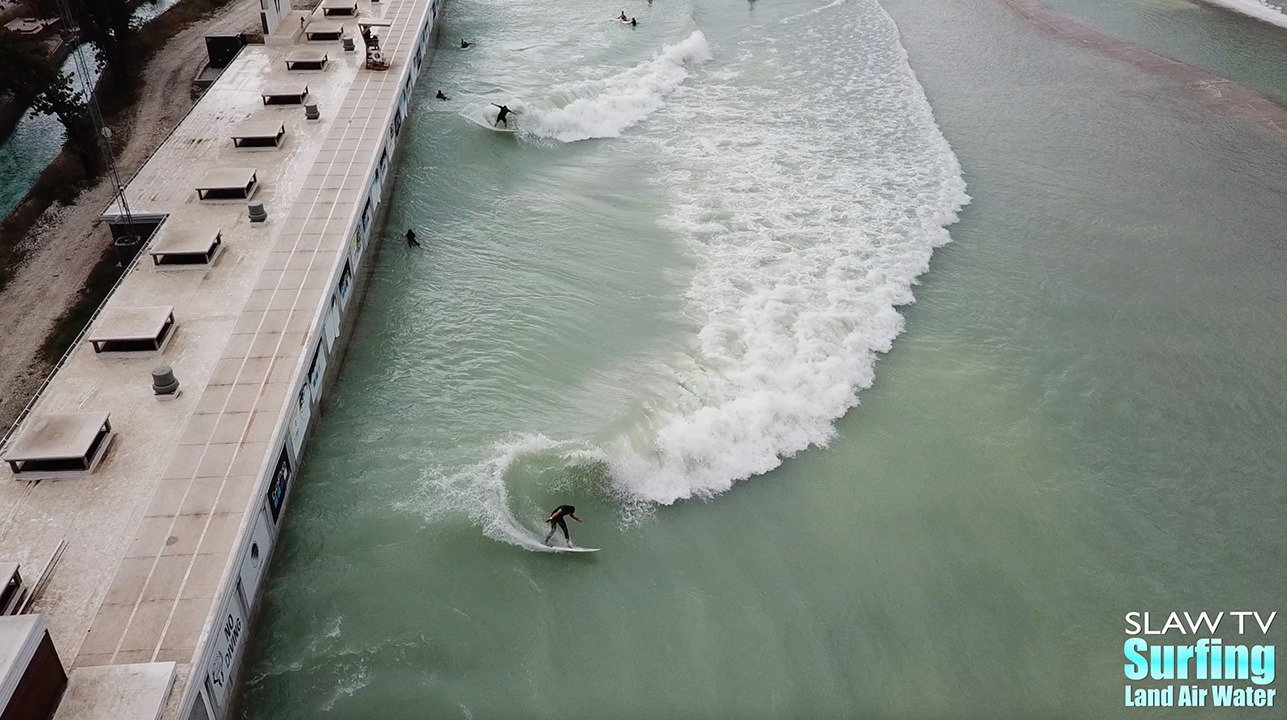 waco surf aerial photos of guests surfing the wave pool