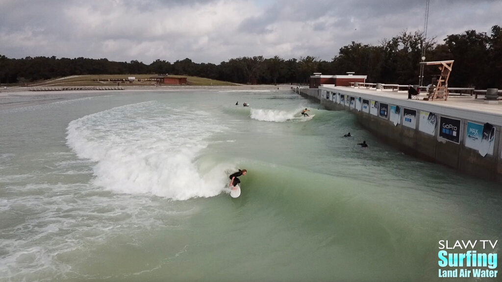 waco surf aerial photos of guests surfing the wave pool