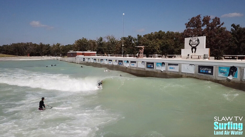 waco surf aerial photos of guests surfing the wave pool