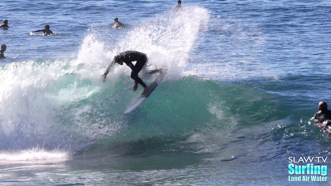 surfing fun waves at windansea beach in la jolla san diego