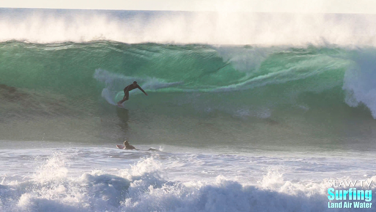 surfing huge waves at windansea beach in la jolla san diego