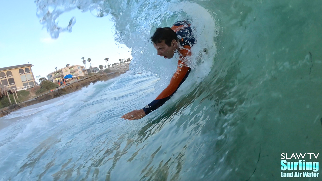 bodysurfing whomp session at windansea shorebreak