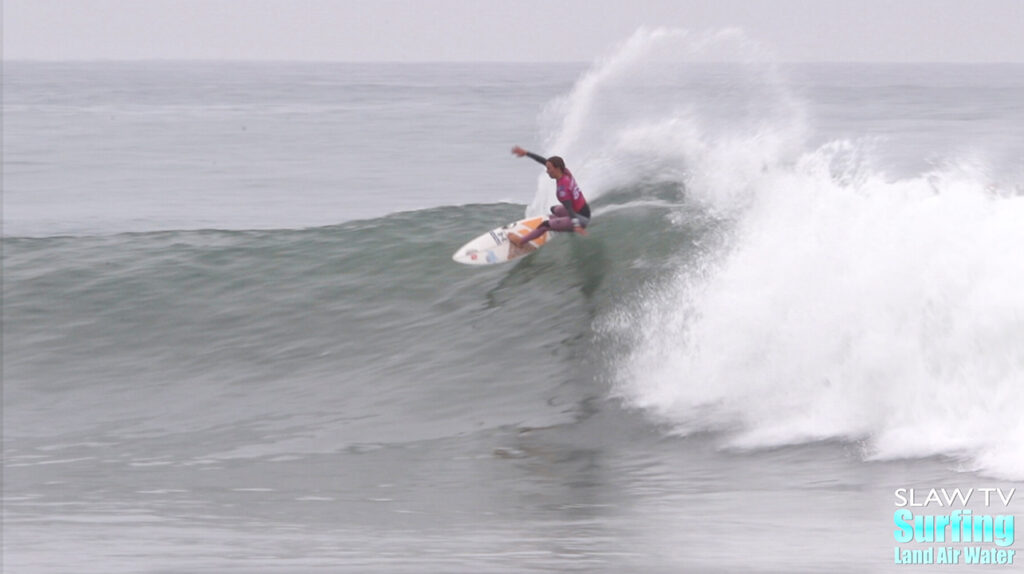 sally fitzgibbons surfing highlights and best waves at 2021 wsl rip curl finals in lowers trestles