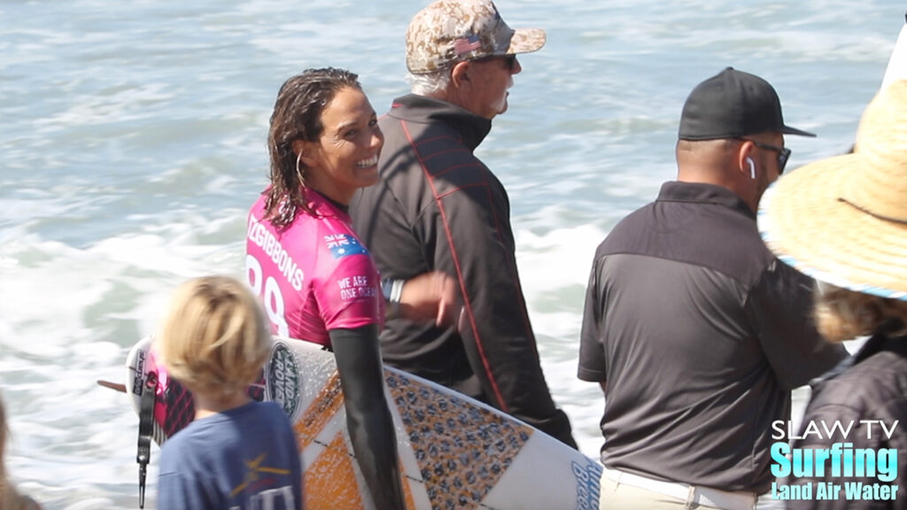 sally fitzgibbons surfing highlights and best waves at 2021 wsl rip curl finals in lowers trestles