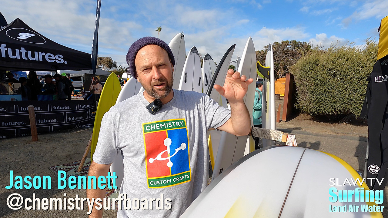 jason bennett of chemistry surfboards reviewing the zen 4.1 surfboard model